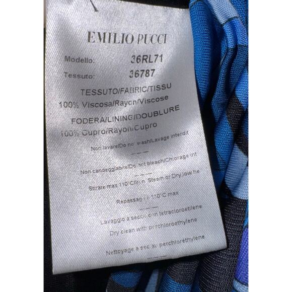 Emilio Pucci Blue Swirl Mini Dress Size 38 - Picture 9 of 9
